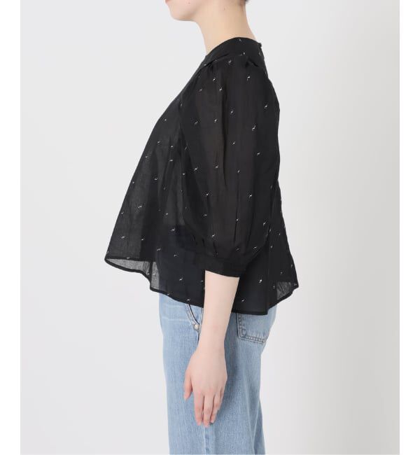 IENA LA BOUCLE「《追加予約》IENA LA BOUCLE コットンオーガンザエンブロイダリーパフィーブラウス」|シャツ・ブラウス|