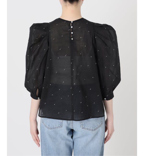 IENA LA BOUCLE「《追加予約》IENA LA BOUCLE コットンオーガンザエンブロイダリーパフィーブラウス」|シャツ・ブラウス|