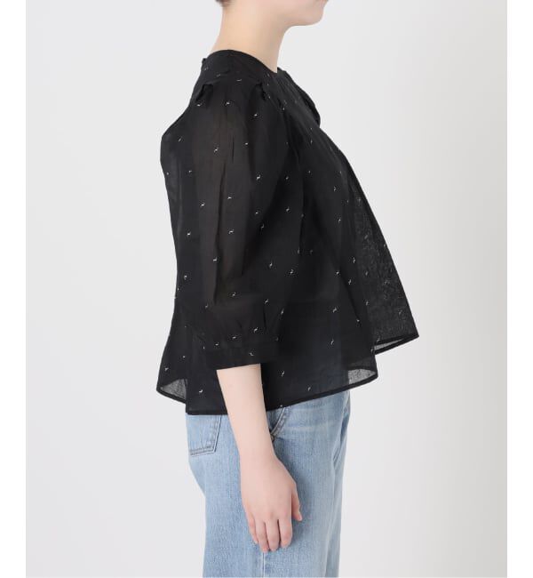 IENA LA BOUCLE「《追加予約》IENA LA BOUCLE コットンオーガンザエンブロイダリーパフィーブラウス」|シャツ・ブラウス|