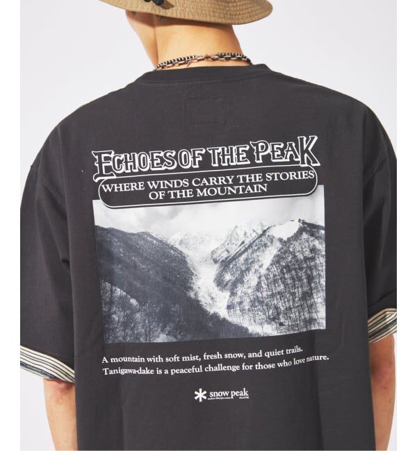 JOURNAL STANDARD「snow peak / スノーピーク 別注  谷川岳 プリント Tシャツ」|Tシャツ・カットソー|ブラック A