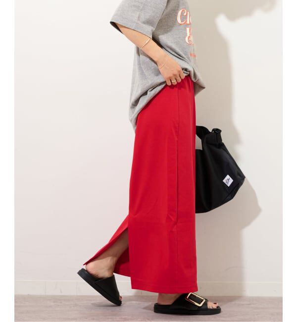 JOURNAL STANDARD relume「《追加》ストレッチポンチIラインスカート」|スカート|レッド