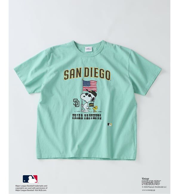JOURNAL STANDARD relume「PEANUTS / ピーナッツ 別注 MLB ベースボール プリントTシャツ」|Tシャツ・カットソー|グリーン E