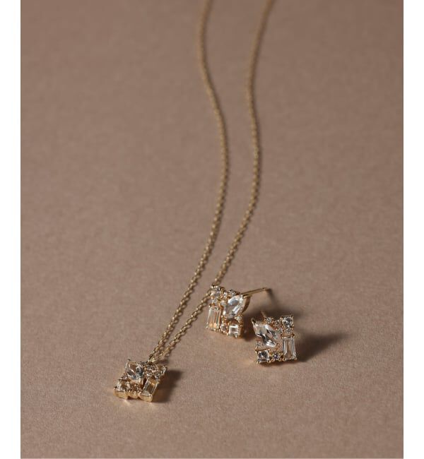 Lilas by Spick&Span「《WEB限定》MIXスクエアネックレス K10」|ネックレス|