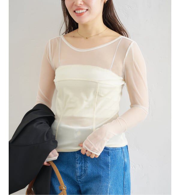 U by SPICK&SPAN「シアーベロア コルセットトップス」|Tシャツ・カットソー|