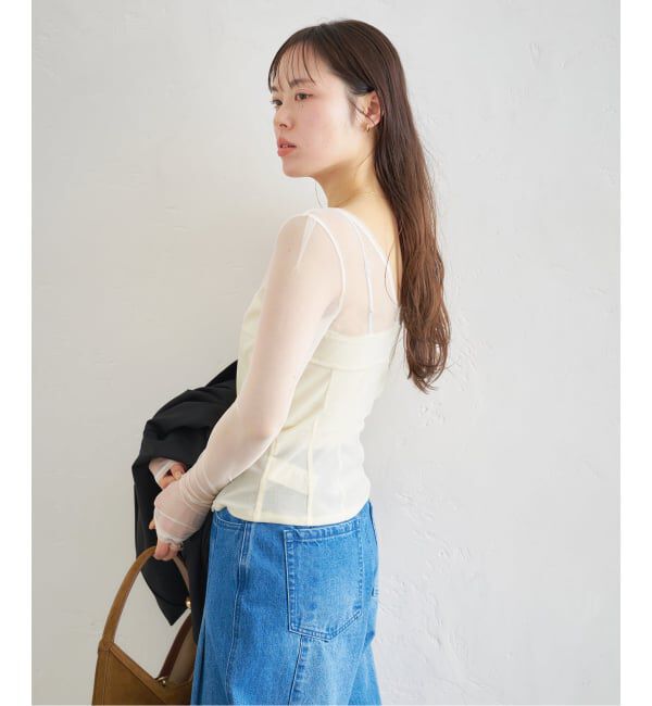 U by SPICK&SPAN「シアーベロア コルセットトップス」|Tシャツ・カットソー|