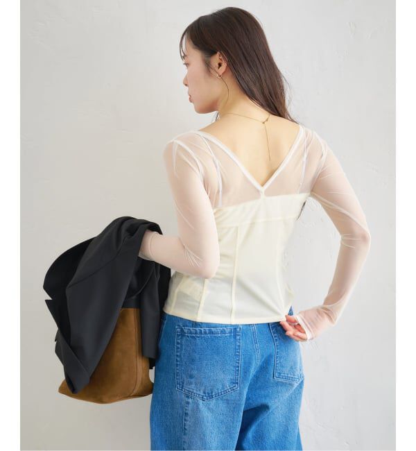 U by SPICK&SPAN「シアーベロア コルセットトップス」|Tシャツ・カットソー|