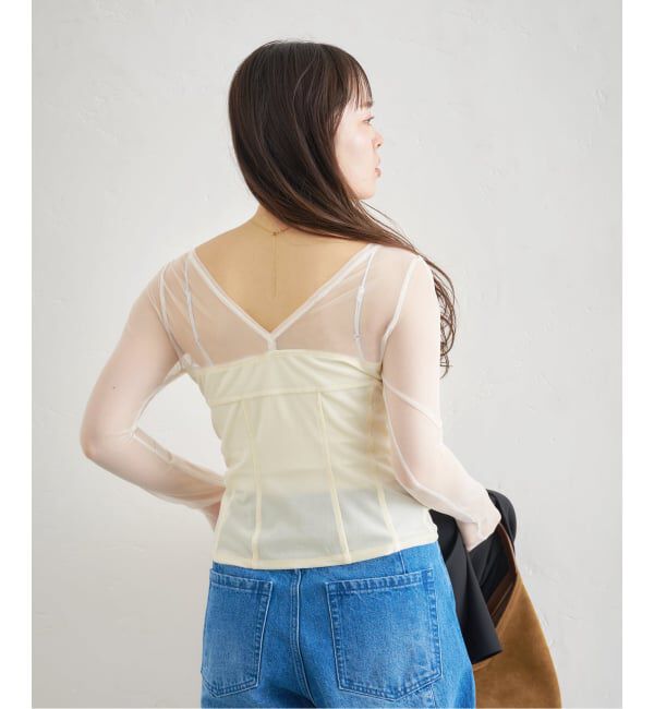 U by SPICK&SPAN「シアーベロア コルセットトップス」|Tシャツ・カットソー|
