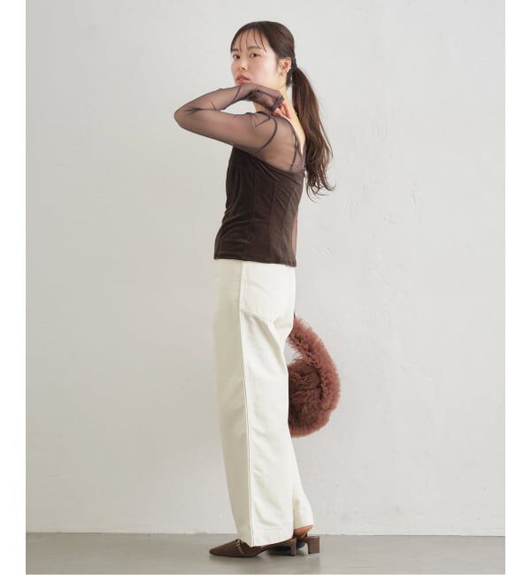 U by SPICK&SPAN「シアーベロア コルセットトップス」|Tシャツ・カットソー|