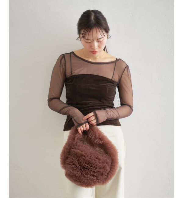 U by SPICK&SPAN「シアーベロア コルセットトップス」|Tシャツ・カットソー|