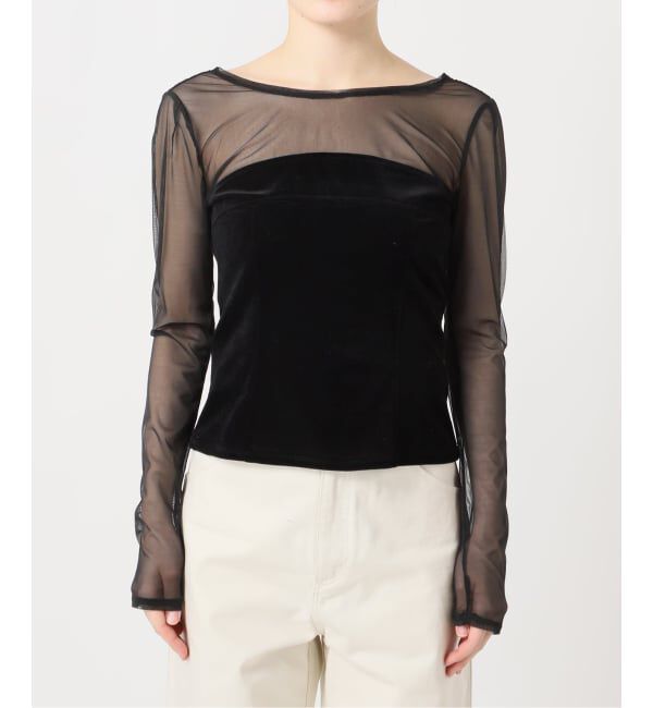 U by SPICK&SPAN「シアーベロア コルセットトップス」|Tシャツ・カットソー|