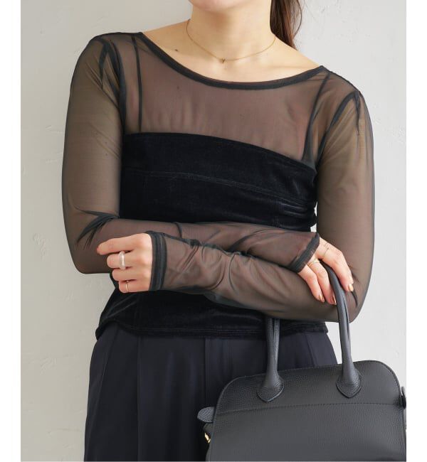 U by SPICK&SPAN「シアーベロア コルセットトップス」|Tシャツ・カットソー|
