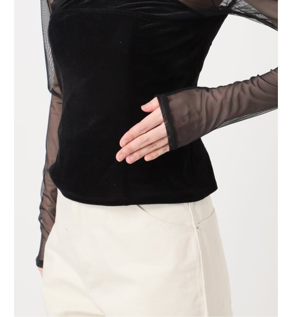 U by SPICK&SPAN「シアーベロア コルセットトップス」|Tシャツ・カットソー|