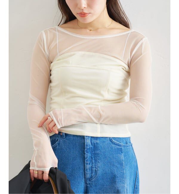 U by SPICK&SPAN「シアーベロア コルセットトップス」|Tシャツ・カットソー|