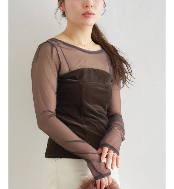 U by SPICK&SPAN「シアーベロア コルセットトップス」|Tシャツ・カットソー|