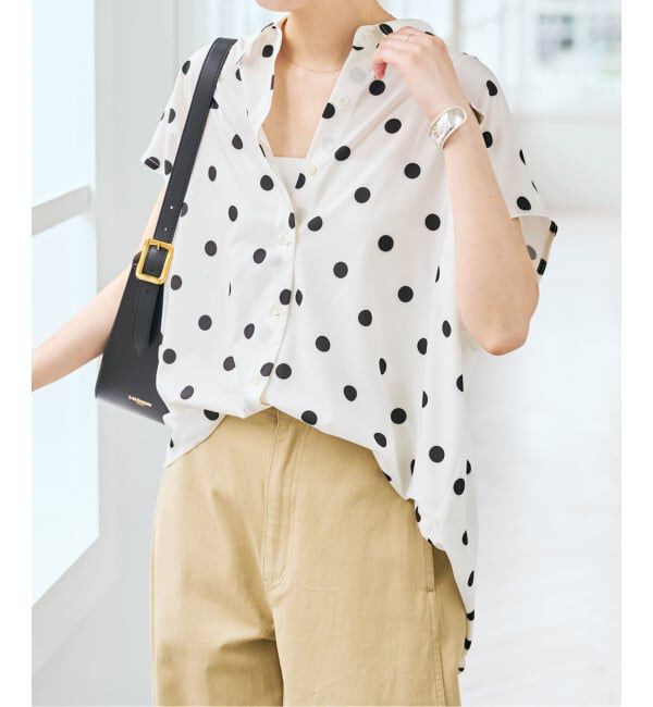 Spick and Span「《一部店舗+WEB限定 / 追加予約》ドットフレンチスリーブシャツ」|シャツ・ブラウス|