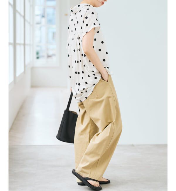 Spick and Span「《一部店舗+WEB限定 / 追加予約》ドットフレンチスリーブシャツ」|シャツ・ブラウス|