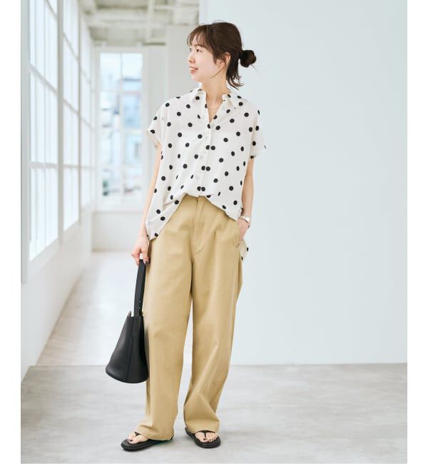 Spick and Span「《一部店舗+WEB限定 / 追加予約》ドットフレンチスリーブシャツ」|シャツ・ブラウス|