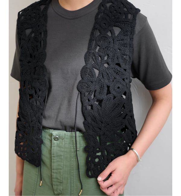 FRAMeWORK「≪追加≫コットンレースエンブロイダリーVEST」|ダウンベスト・ベスト|