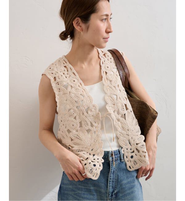 FRAMeWORK「≪追加≫コットンレースエンブロイダリーVEST」|ダウンベスト・ベスト|
