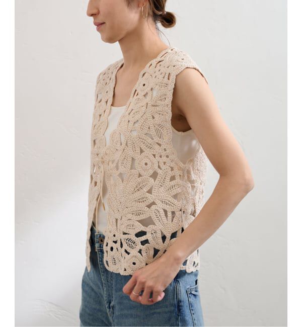 FRAMeWORK「≪追加≫コットンレースエンブロイダリーVEST」|ダウンベスト・ベスト|