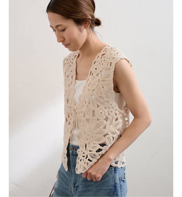 FRAMeWORK「≪追加≫コットンレースエンブロイダリーVEST」|ダウンベスト・ベスト|