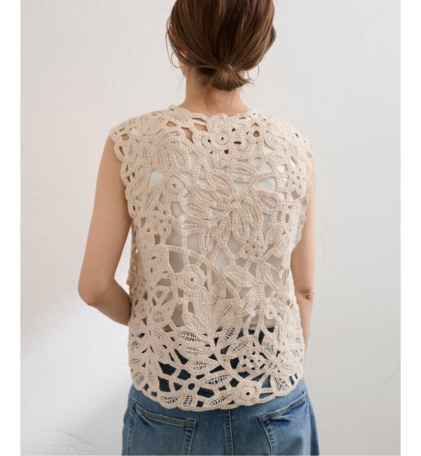 FRAMeWORK「≪追加≫コットンレースエンブロイダリーVEST」|ダウンベスト・ベスト|