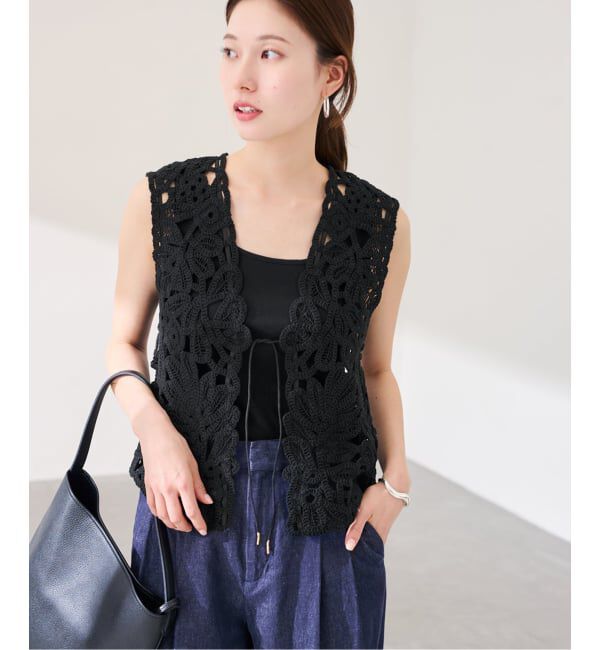 FRAMeWORK「≪追加≫コットンレースエンブロイダリーVEST」|ダウンベスト・ベスト|