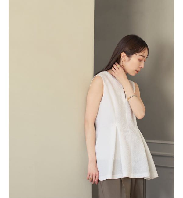 NOBLE「【洗える】ミックスシアーノイズペプラムブラウス」|シャツ・ブラウス|