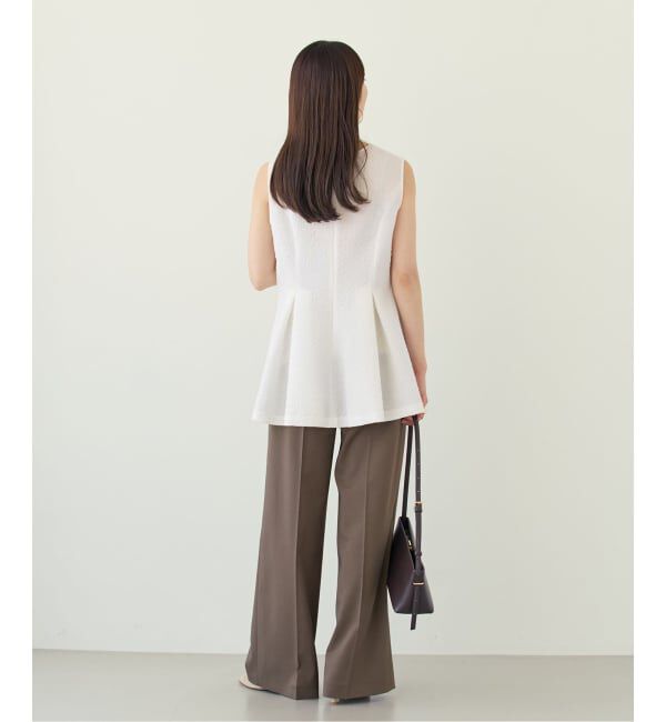 NOBLE「【洗える】ミックスシアーノイズペプラムブラウス」|シャツ・ブラウス|