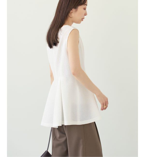 NOBLE「【洗える】ミックスシアーノイズペプラムブラウス」|シャツ・ブラウス|