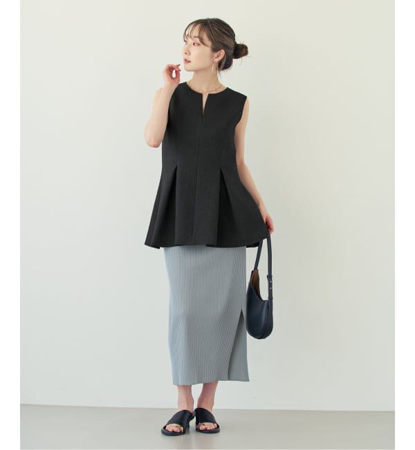NOBLE「【洗える】ミックスシアーノイズペプラムブラウス」|シャツ・ブラウス|