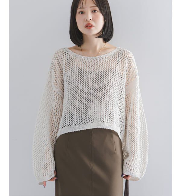 NOBLE「【洗える】メッシュショートプルオーバー」|ニット・セーター|