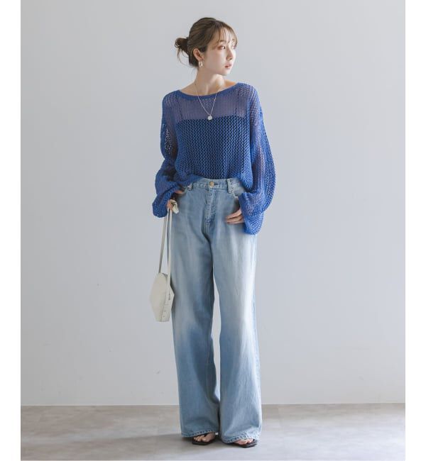 NOBLE「【洗える】メッシュショートプルオーバー」|ニット・セーター|