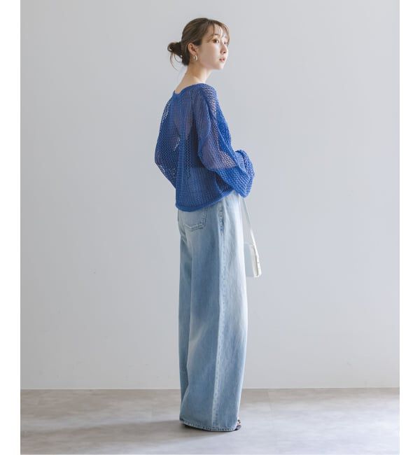 NOBLE「【洗える】メッシュショートプルオーバー」|ニット・セーター|
