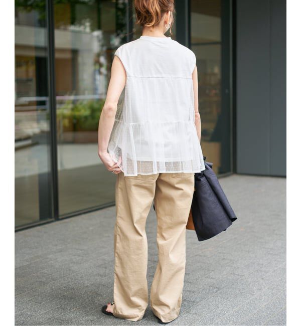 Spick and Span「《一部店舗+WEB限定》ドットチュールティアードTシャツ」|Tシャツ・カットソー|