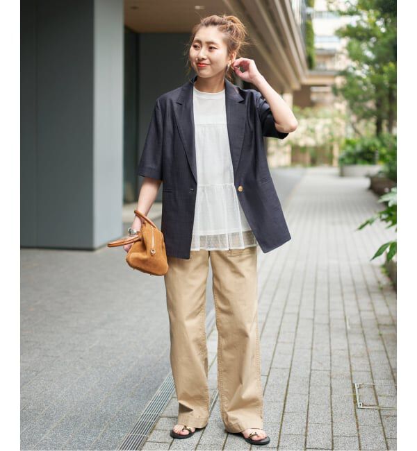 Spick and Span「《一部店舗+WEB限定》ドットチュールティアードTシャツ」|Tシャツ・カットソー|
