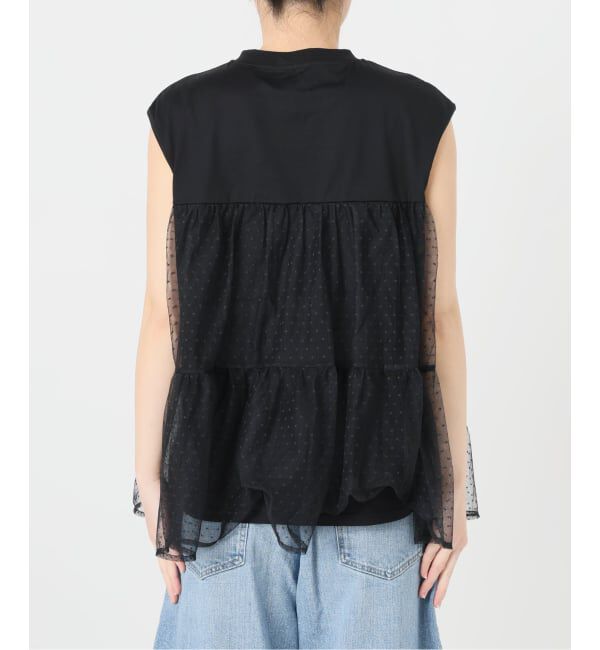 Spick and Span「《一部店舗+WEB限定》ドットチュールティアードTシャツ」|Tシャツ・カットソー|