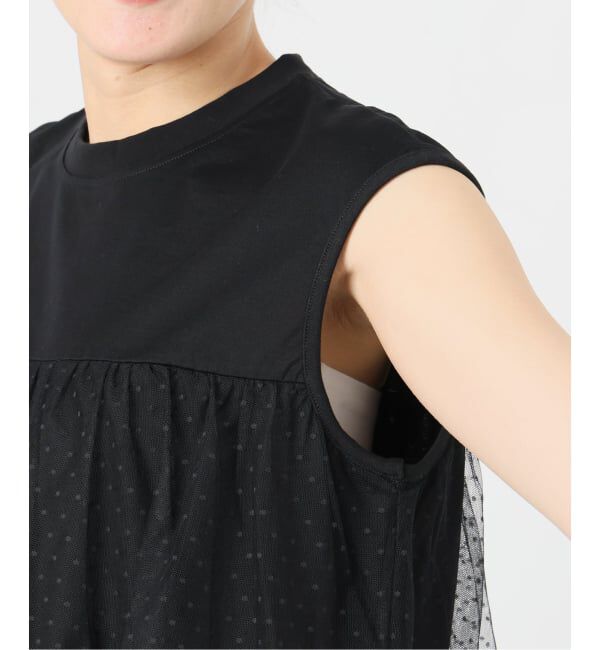 Spick and Span「《一部店舗+WEB限定》ドットチュールティアードTシャツ」|Tシャツ・カットソー|