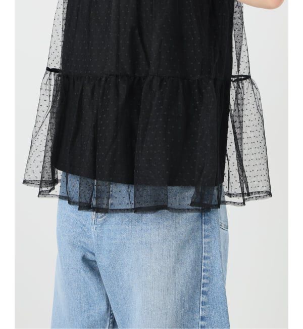 Spick and Span「《一部店舗+WEB限定》ドットチュールティアードTシャツ」|Tシャツ・カットソー|
