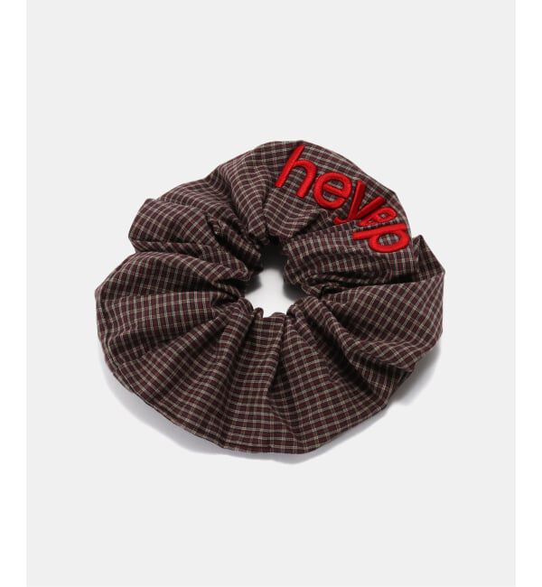 U by SPICK&SPAN「heyep/ヘイップ Pajama Check Logo Scrunchie」|その他|ブラウン