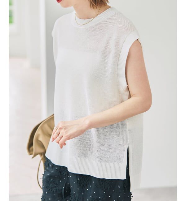 Spick and Span「《手洗い可 / 予約》リネンミックスフレンチプルオーバー」|ニット・セーター|