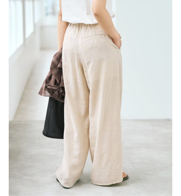 Spick and Span「《予約》ハイブリッドラミー1タックワイドPT」|スラックス|