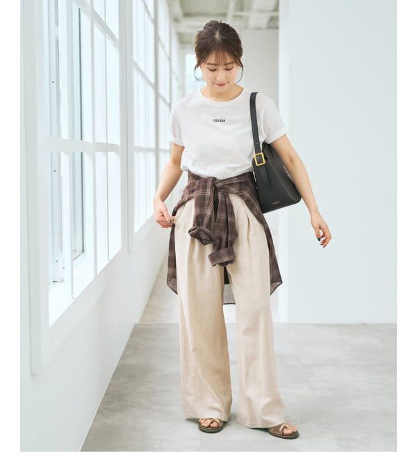 Spick and Span「《予約》ハイブリッドラミー1タックワイドPT」|スラックス|