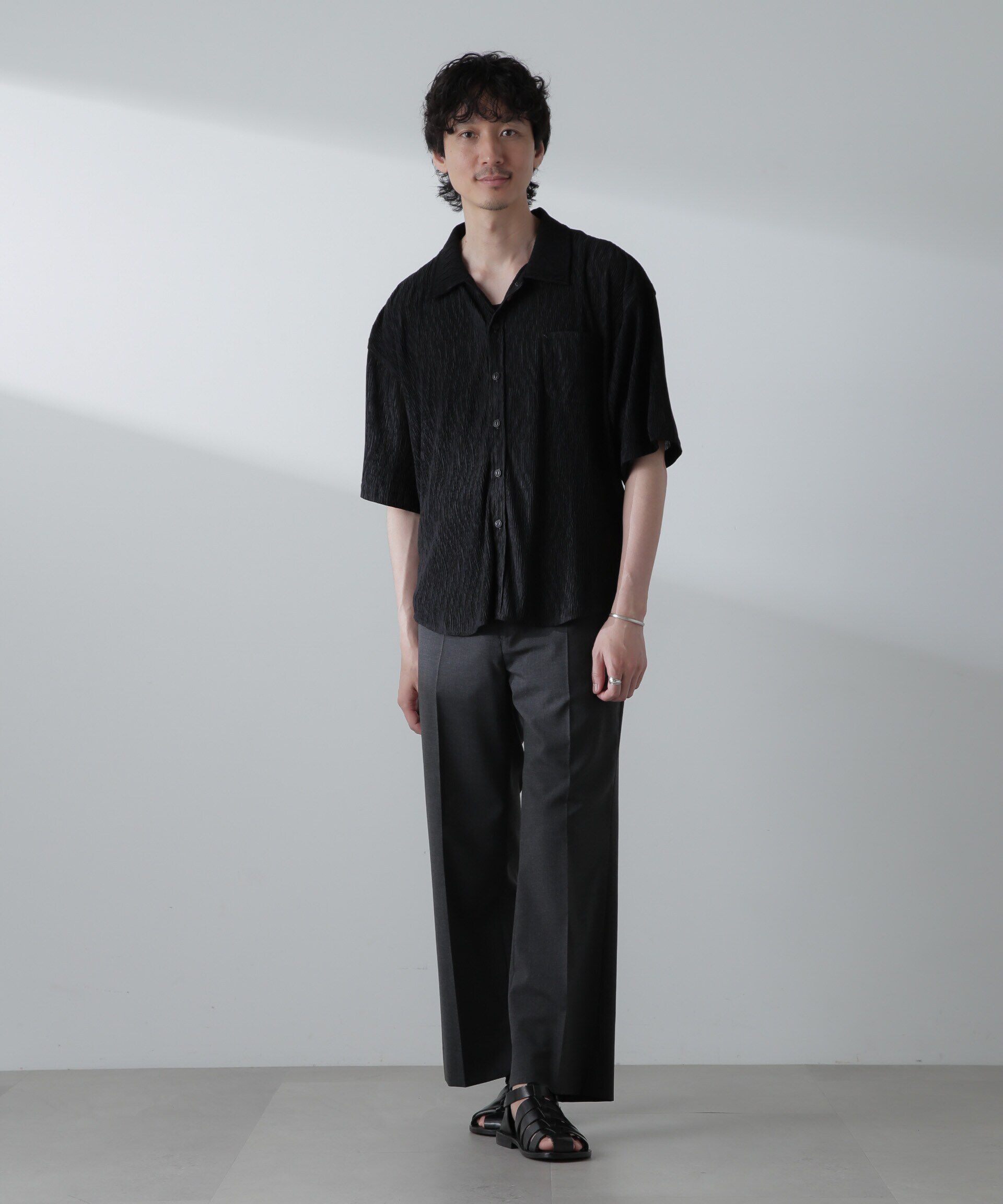 nano･universe「NORMANBROS別注スラッシュポケット楊柳シャツ 半袖」|シャツ・ブラウス|