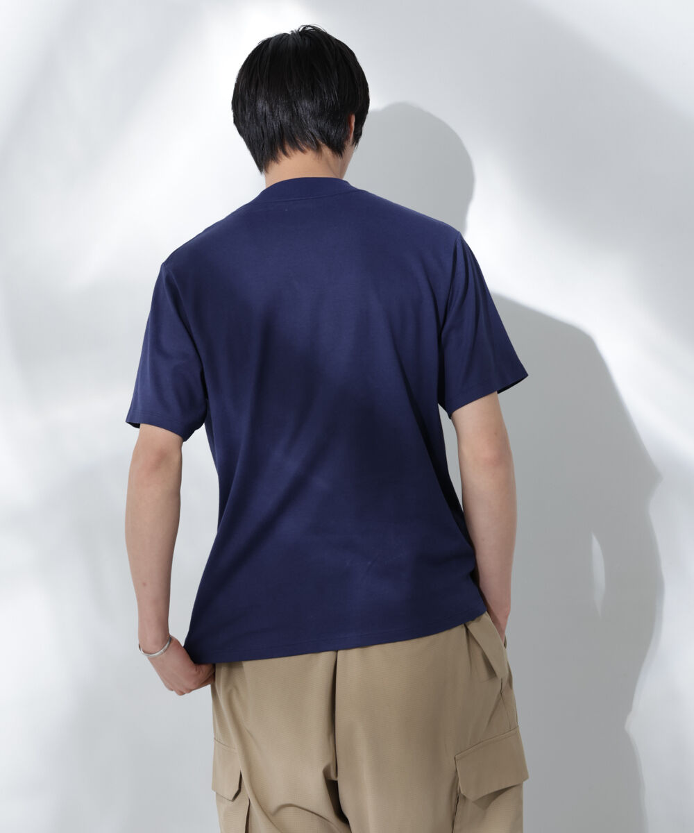 nano･universe「Anti Soaked(R)  汗染み防止 モックネックレギュラーシルエットTシャツ」|Tシャツ・カットソー|