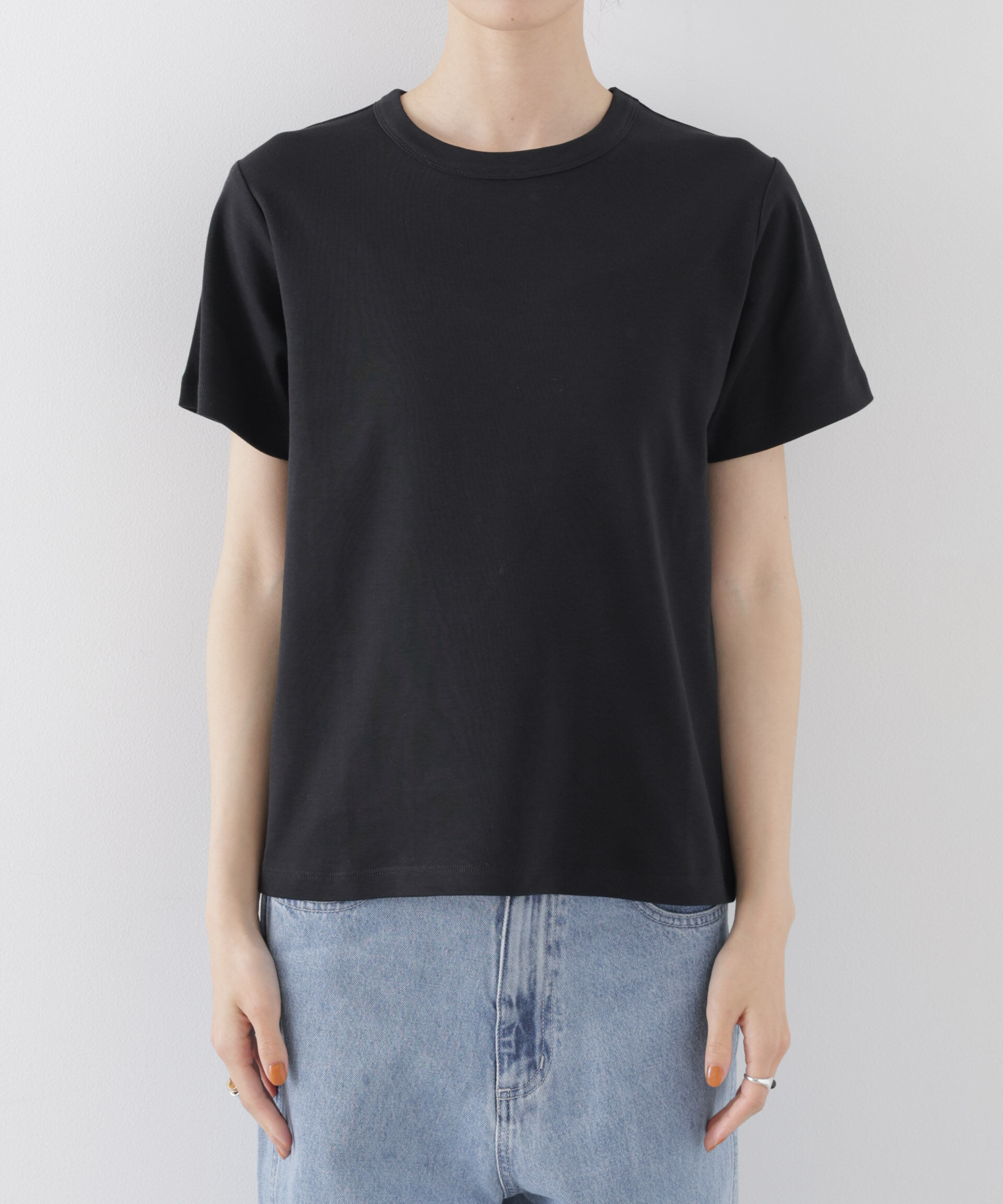 nano･universe「Repur加工 スムースシルケットクルーネックTシャツ」|Tシャツ・カットソー|