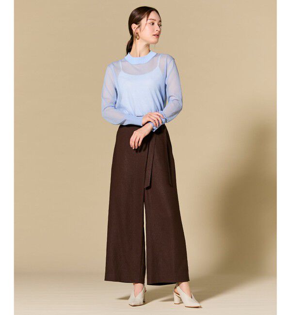 BEIGE,「CAROLE / リネンライクラップワイドパンツ」|その他|