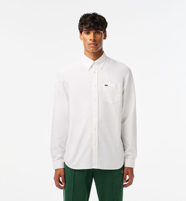 LACOSTE「オックスフォードボタンダウンシャツ」|シャツ・ブラウス|ホワイト