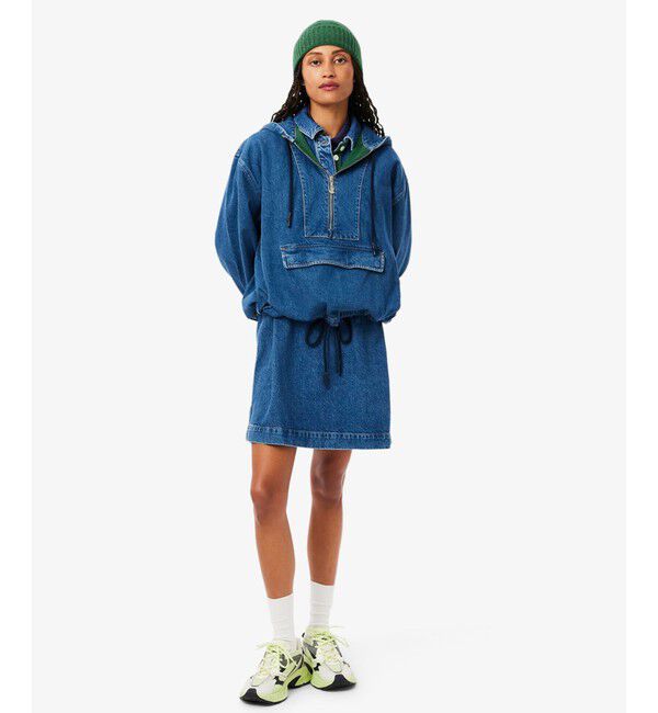 LACOSTE「オーバーサイズデニムアノラックパーカー」|ブルゾン・スタジャン|