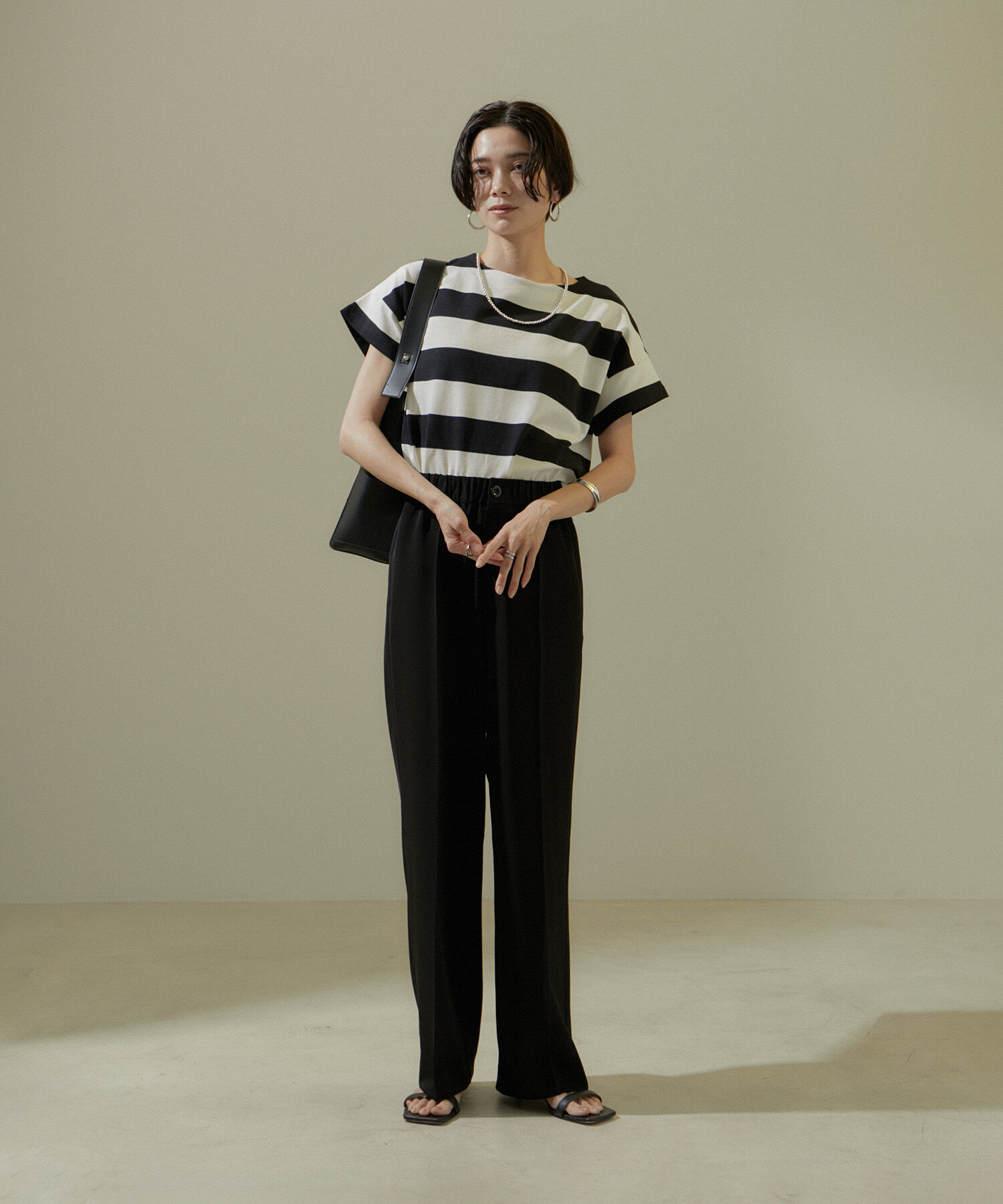 SALON adam et rope'「【WEB限定】ポンチワイドボーダーTシャツ」|Tシャツ・カットソー|